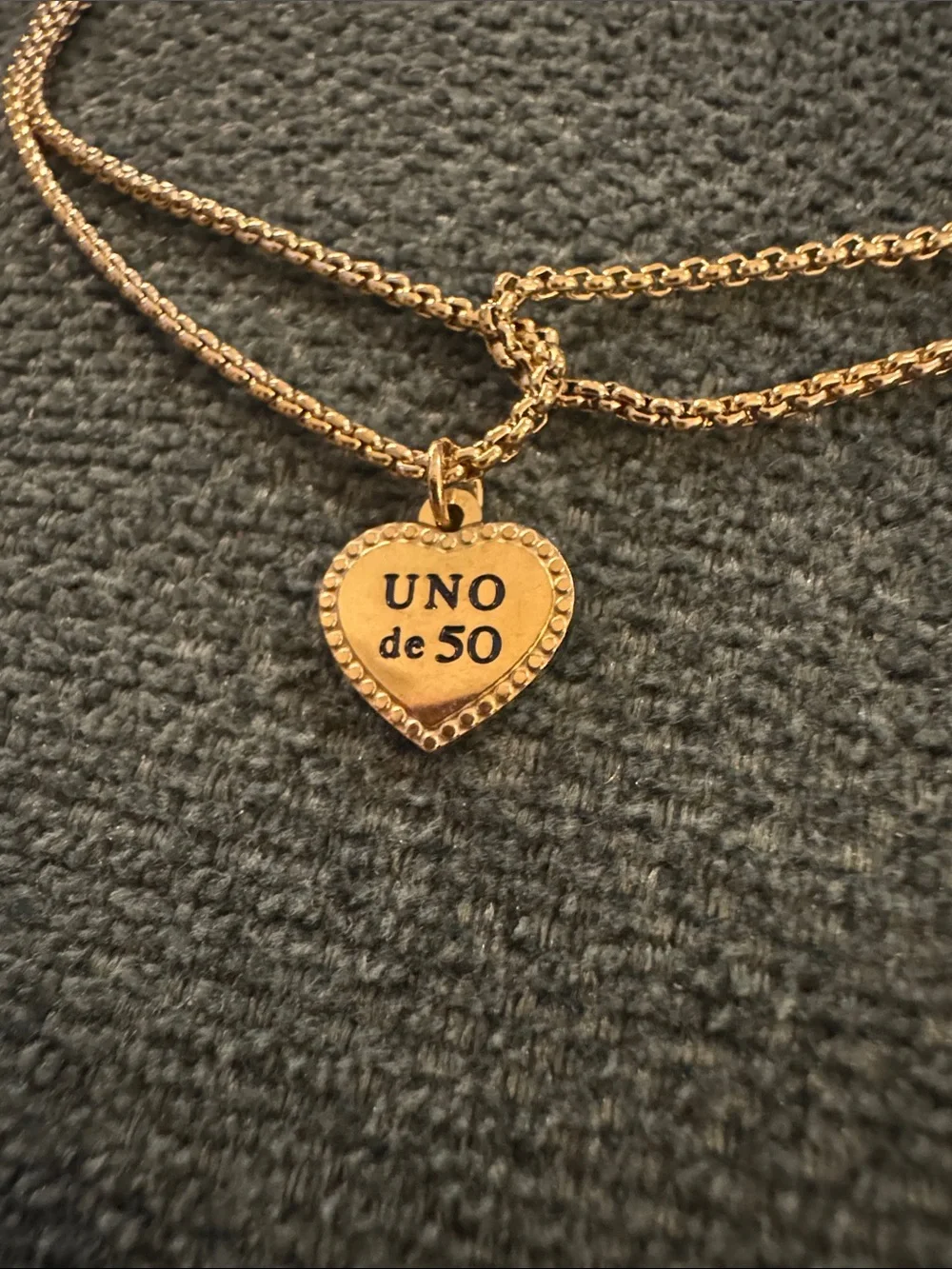 UNO de 50 Gold Heart Pendant Necklace - Gold